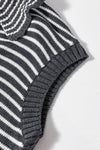 Hazel Blues® |  Pocketed Striped Johnny Collar Sweater Vest