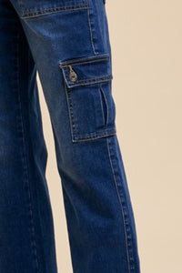 Hazel Blues® |  Annie Wear Straight Leg Jeans with Cargo Pockets