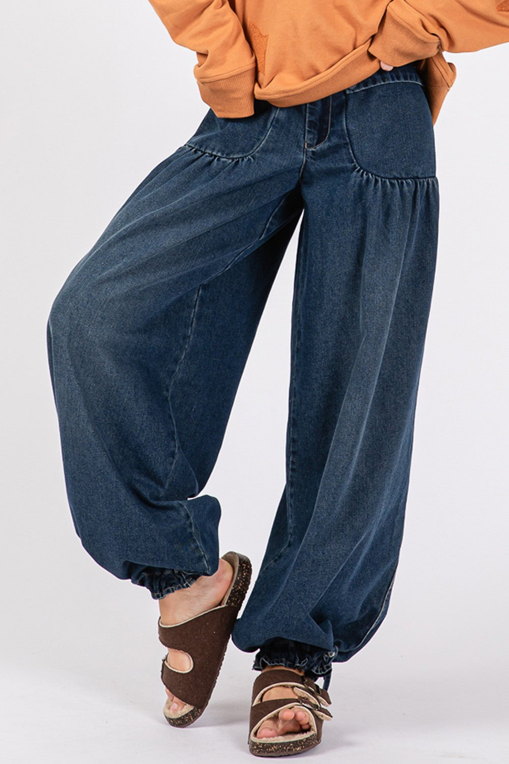 Hazel Blues® |  SAGE + FIG Mid-Rise Cargo Jeans with Pockets