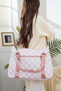 Hazel Blues® |  Zenana Checkered Multi-Pocket Travel Bag