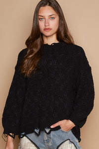 Hazel Blues® |  POL Cable Knit Cutout Long Sleeve Sweater