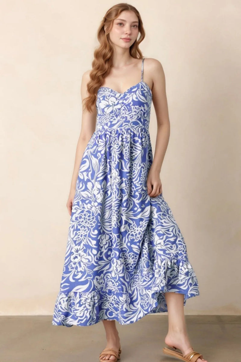 Maxi Dress Tory Burch Blue Floral Dress Blue And White Floral Halter Dress X-Large Maxi Dress Tory Burch Blue Floral Dress Blue And White Floral Halter Dress X-Large