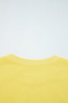 Hazel Blues® |  Yellow Cream Drop Shoulder Puff Sleeve Crop Pullover Drawstring Wide Leg Pants Set