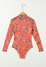 Hazel Blues® |  Printed Mock Neck Long Sleeve Bodysuit
