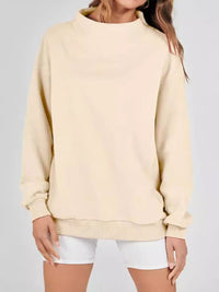 Hazel Blues® |  Mock Neck Drop Shoulder Long Sleeve Sweatshirt