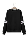 Hazel Blues® |  Evergreen Varsity Striped Detail Drop Shoulder Oversized Sweatshirt