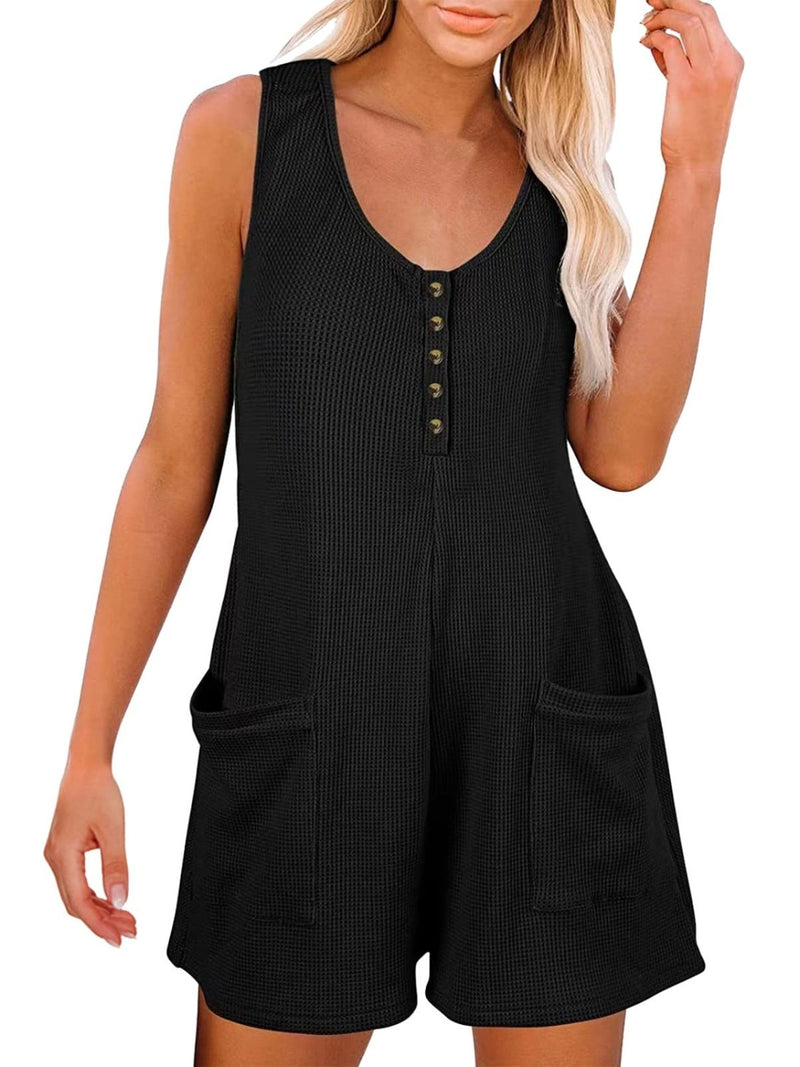 Hazel Blues® |  Pocketed Scoop Neck Sleeveless Romper