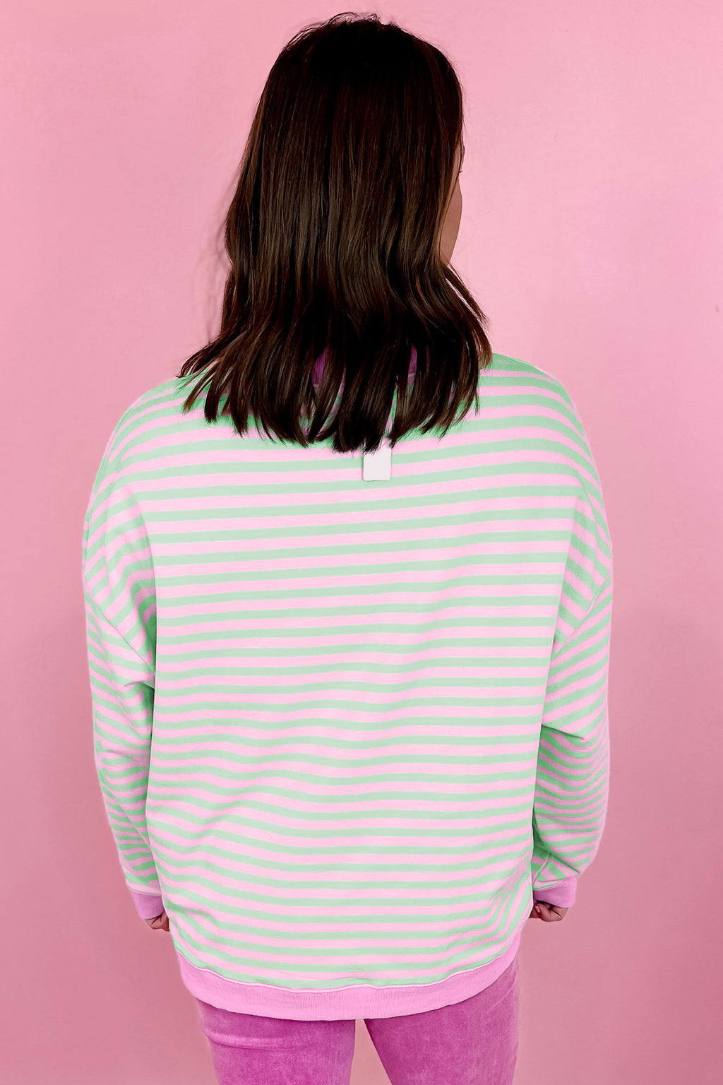 Lucy Belle Green Striped Sweatshirt