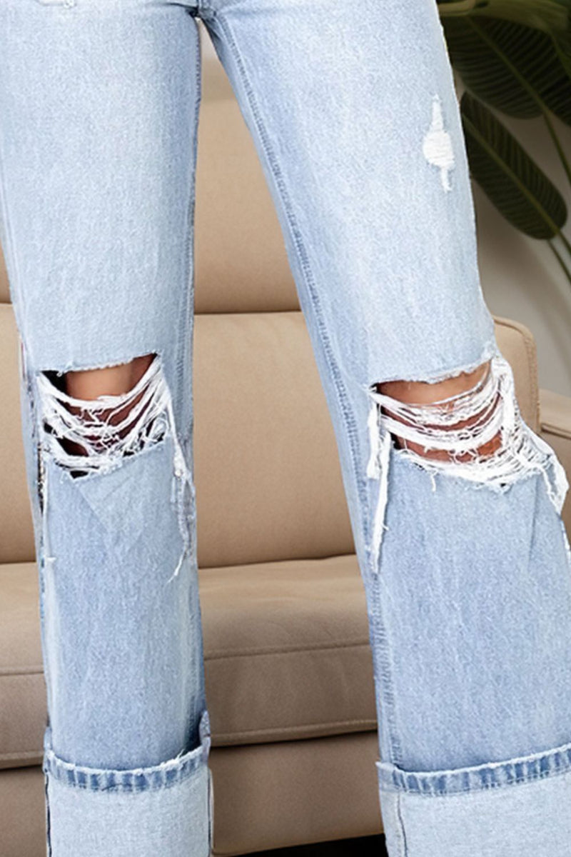 Hazel Blues® |  Distressed High Waist Jeans with Pockets