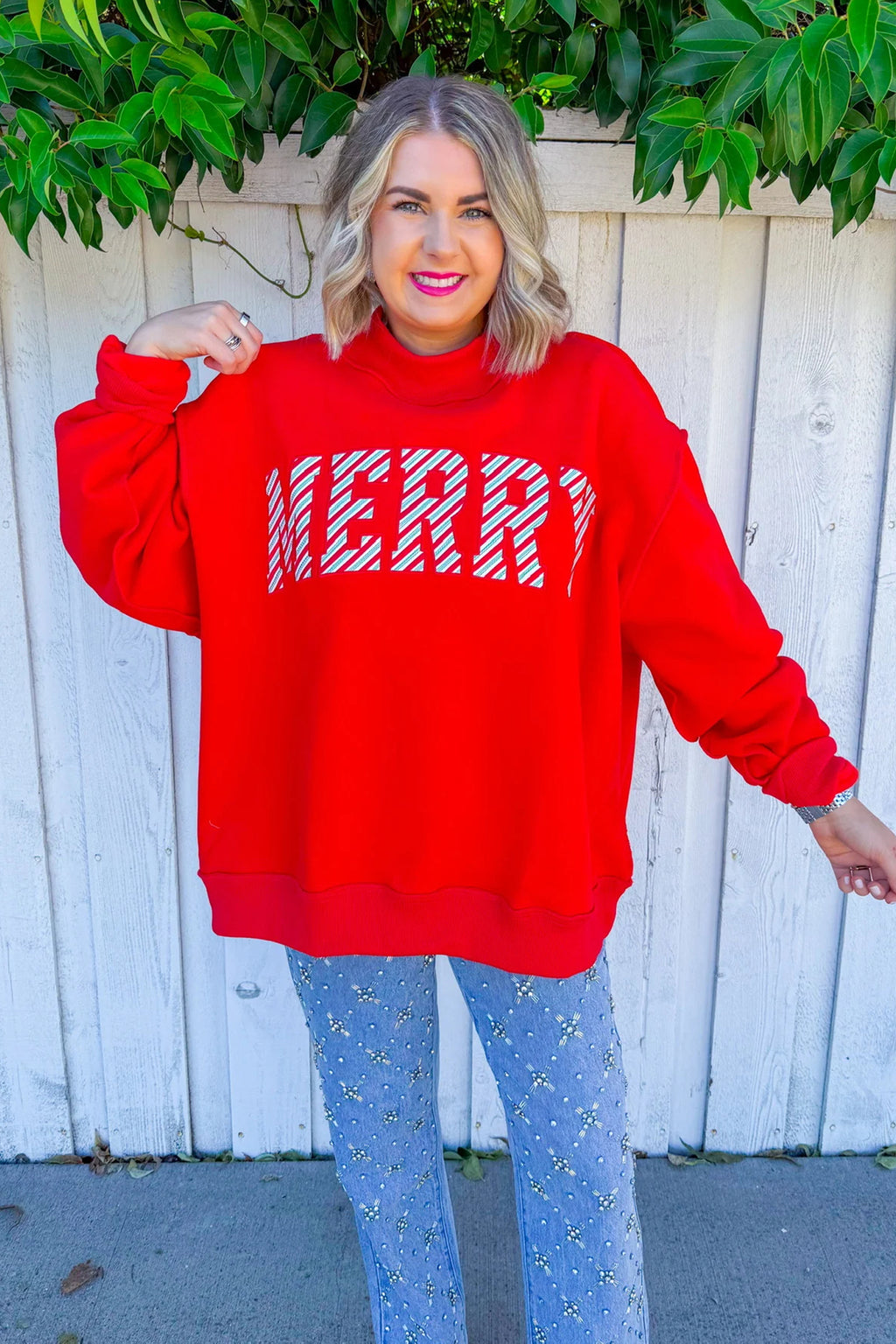 Penelope Reese Red MERRY Christmas Sweatshirt