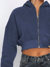 Hazel Blues® |  Zip Up Long Sleeve Hooded Cropped Jacket