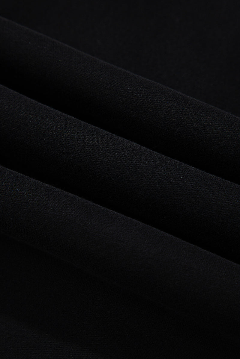 Hazel Blues® |  Black Solid Collared Sweatshirt and High Waist Pants Active Set