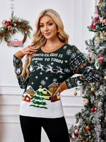 Hazel Blues® |  Graphic Round Neck Long Sleeve Sweater