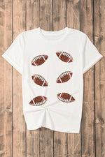 Hazel Blues® |  Sequin Football Round Neck Short Sleeve T-Shirt