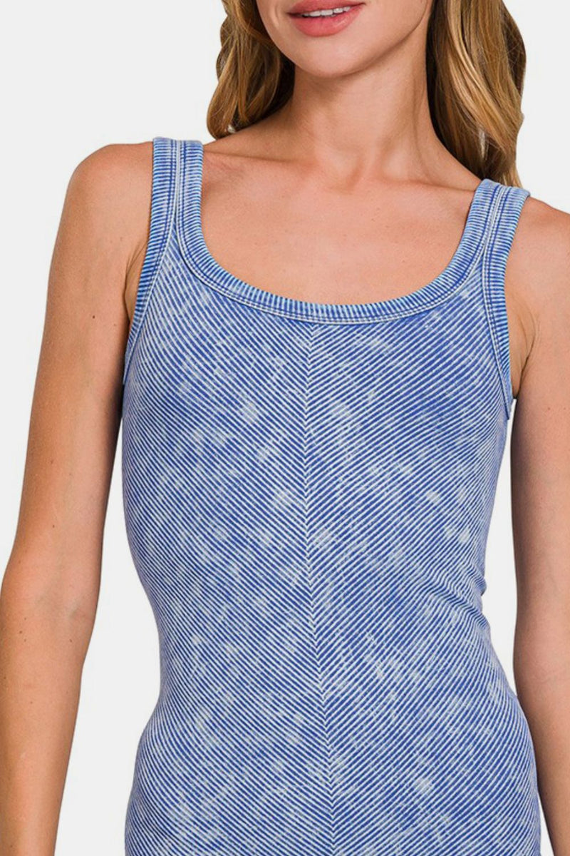 Hazel Blues® |  Zenana Ribbed Scoop Neck Tank