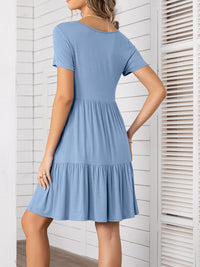 Hazel Blues® |  Round Neck Short Sleeve Mini Tee Dress