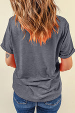 Hazel Blues® |  Gray Baseball Bowknot Graphic Casual Tee