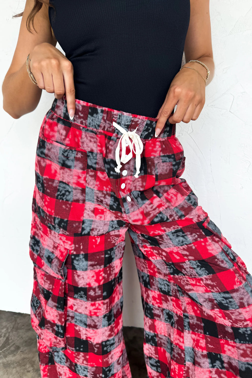 Hazel Blues® |  PREORDER: Plaid Behavior Wide Leg Pants
