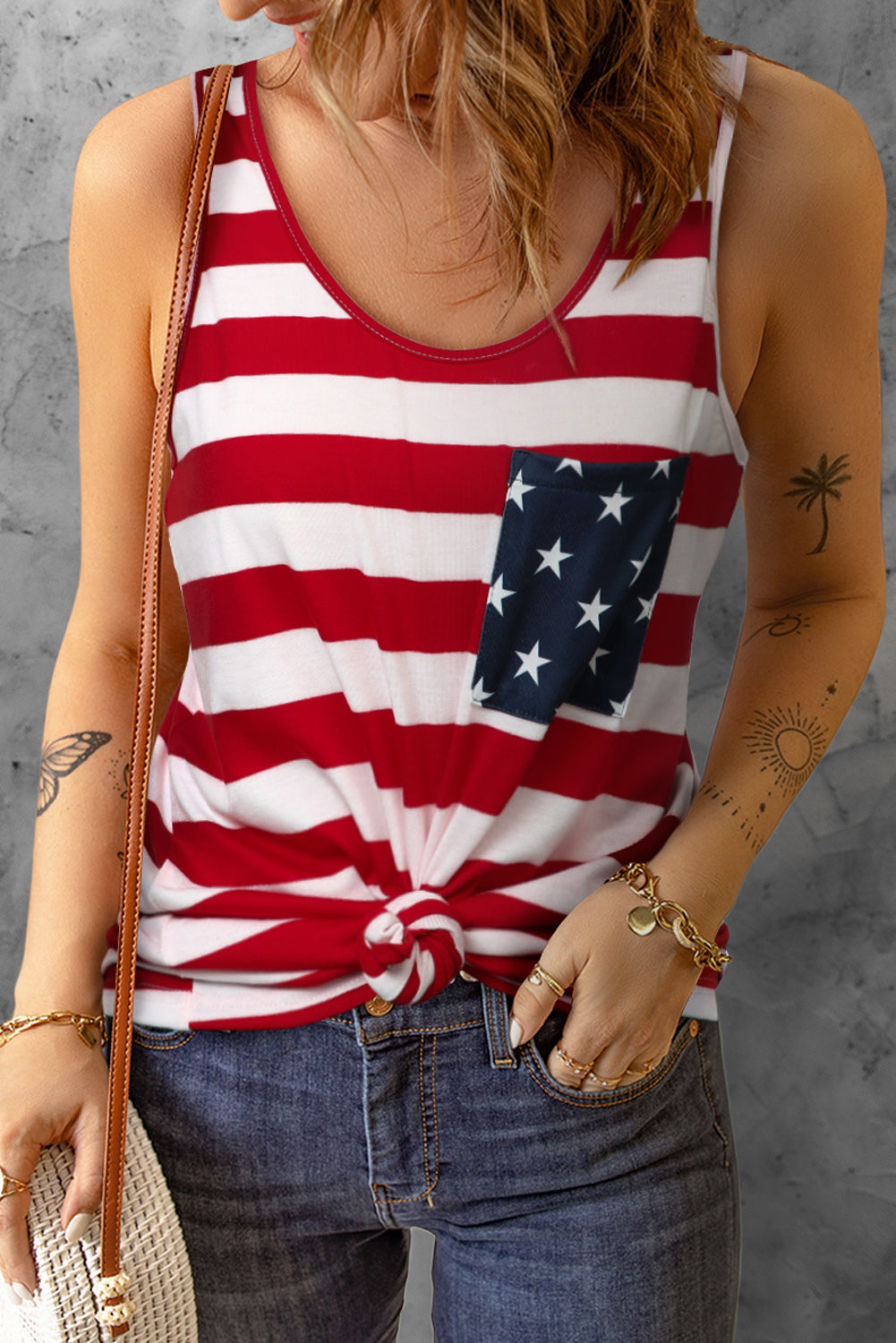 Hazel Blues® |  Star and Stripe Scoop Neck Tank