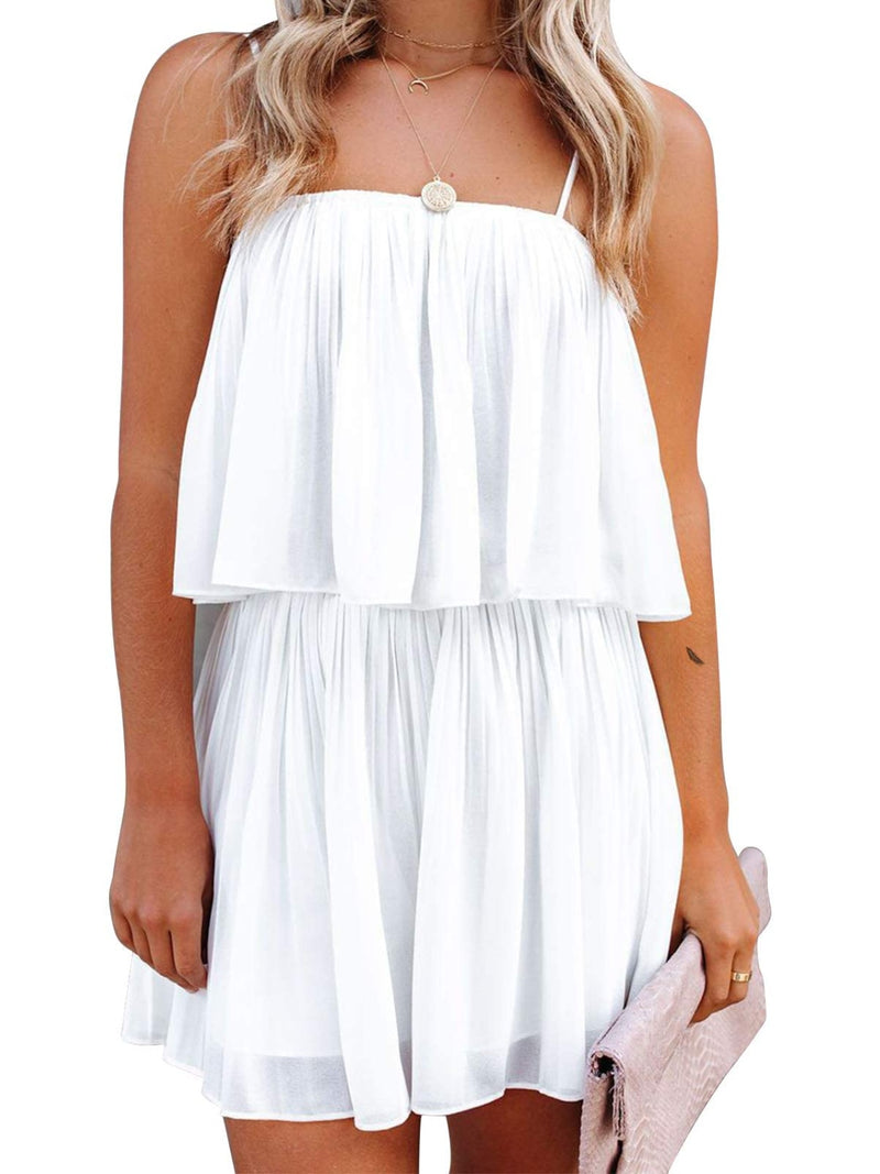 Hazel Blues® |  Ruched Spaghetti Strap Romper