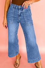 Hazel Blues® |  Breen Cropped High Rise Wide Leg Jeans