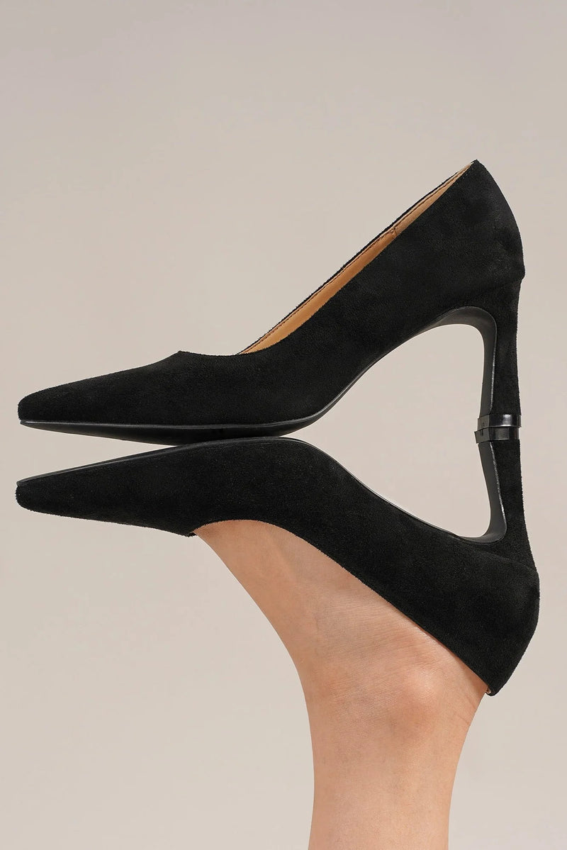 Hazel Blues® |  Beast Fashion Faux Suede Point Toe Pumps