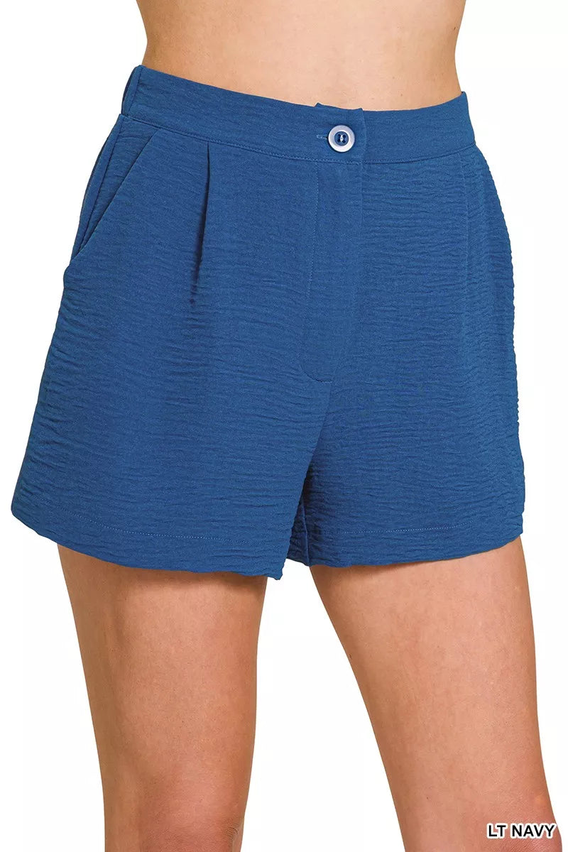 LT BLUE Zenana Soft Woven Lined Dolphin Shorts – Hazel Blues®