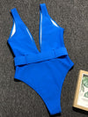 Hazel Blues® |  Plunge Wide Strap Sleeveless One-Piece Swimwear