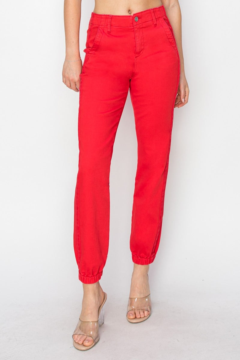 Hazel Blues® |  RISEN High Waisted Jogger Jeans