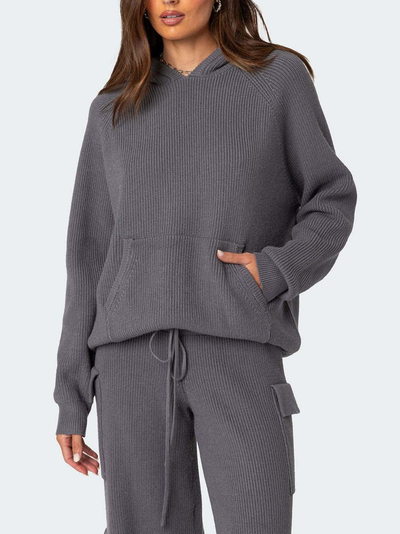 Hazel Blues® |  Long Sleeve Hooded Top and Pants Sweater Set