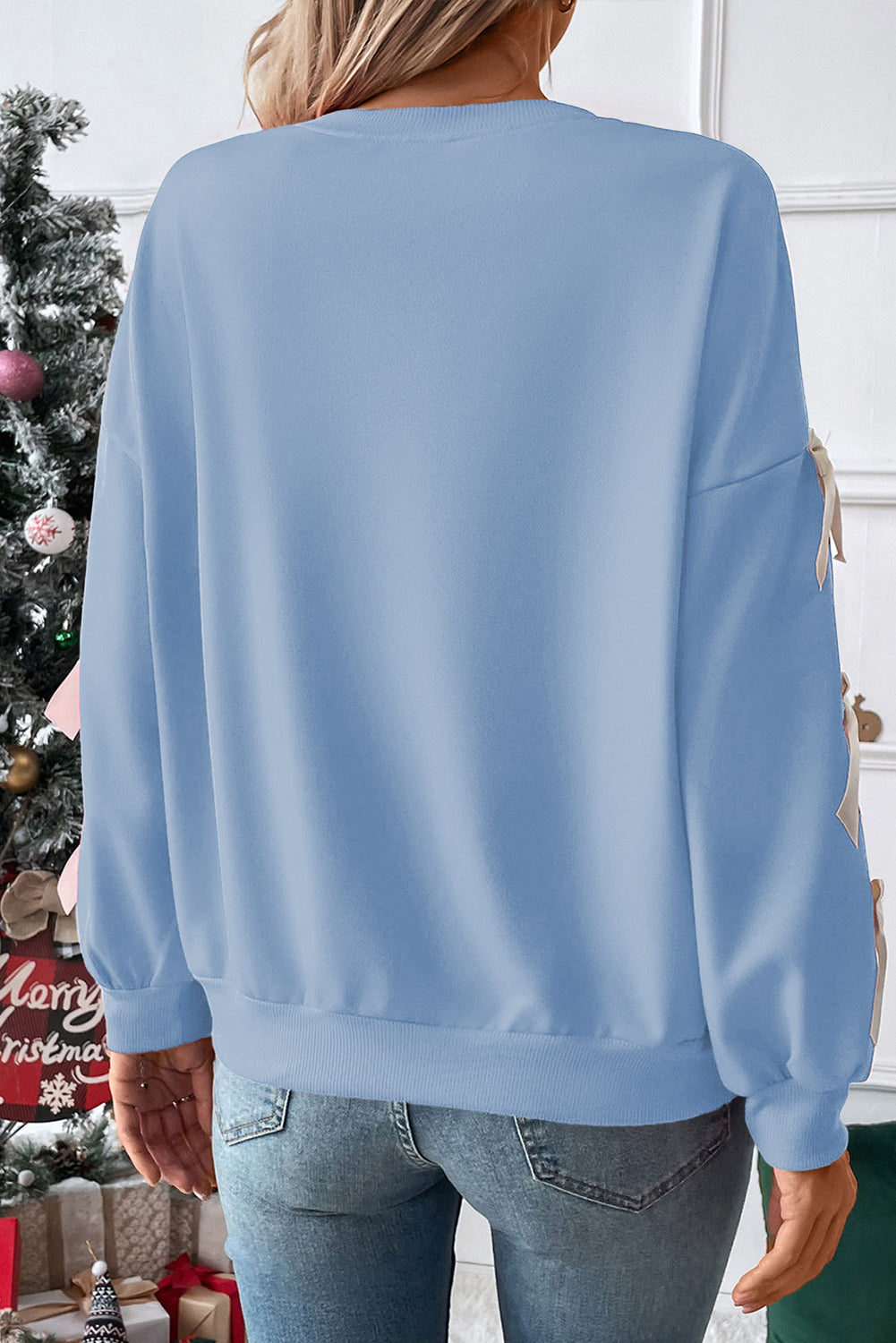 Nora Wren Blue Bow Sweatshirt