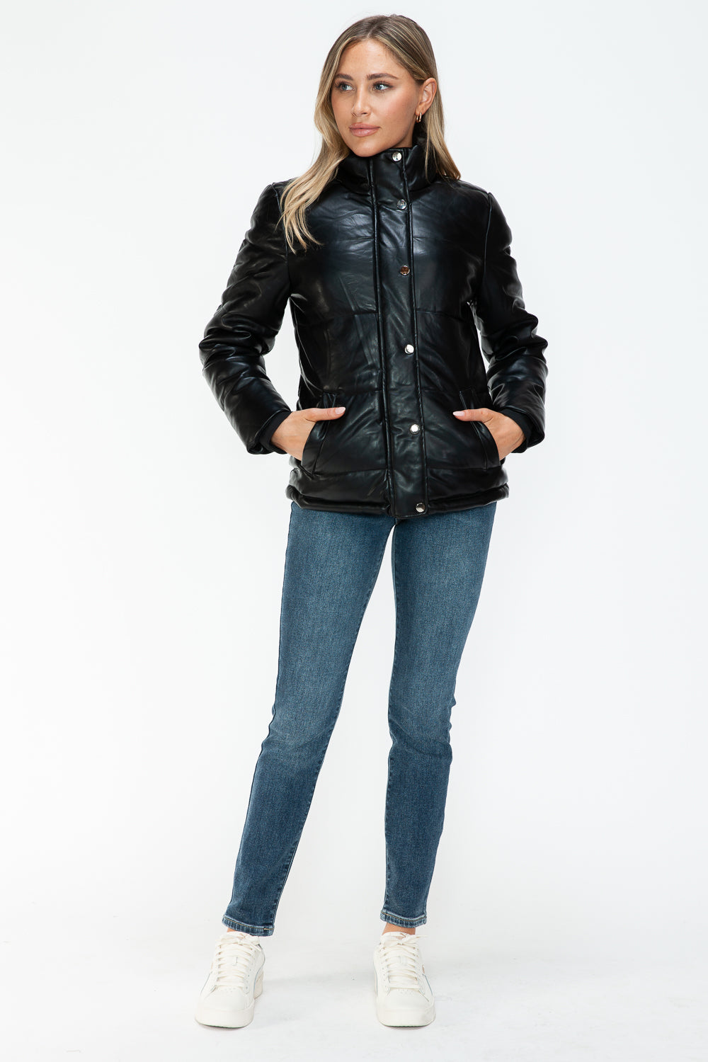 Hazel Blues® |  YMI Pocketed Zip Up Turtleneck Puffer Jacket