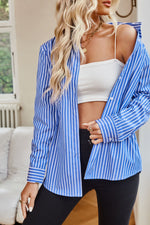 Hazel Blues® |  Striped Button Up Long Sleeve Shirt