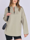 Hazel Blues® |  Quarter Zip Long Sleeve Hoodie
