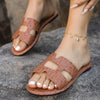 Hazel Blues® |  Crocodile Pattern Open-Toe PU Leather Sandals
