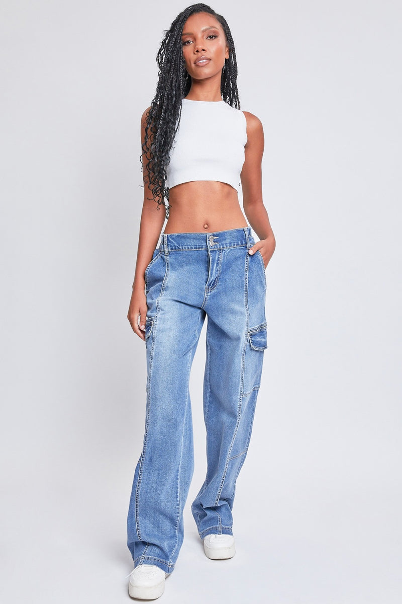 Hazel Blues® |  YMI Jeanswear High-Rise Straight Cargo Jeans