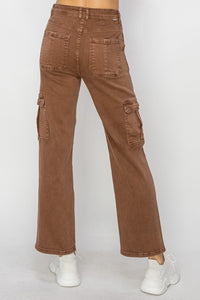 Hazel Blues® |  Risen High Rise Cargo Jeans