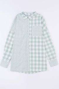 Hazel Blues® |  Pocketed Plaid Collared Neck Long Sleeve Shirt