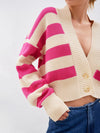 Hazel Blues® |  Striped Button Down Drop Shoulder Cardigan