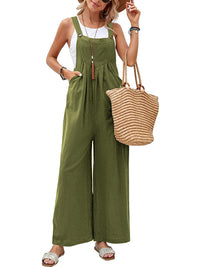 Hazel Blues® |  Square Neck Wide Strap Overalls