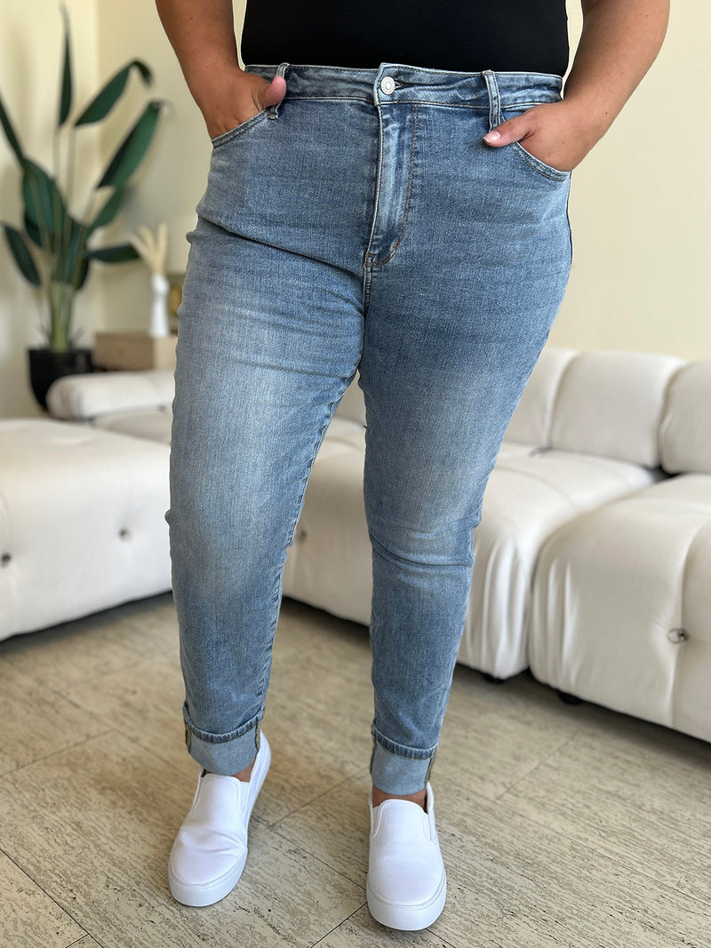 Hazel Blues® |  Judy Blue High Waist Cuff Hem Skinny Jeans