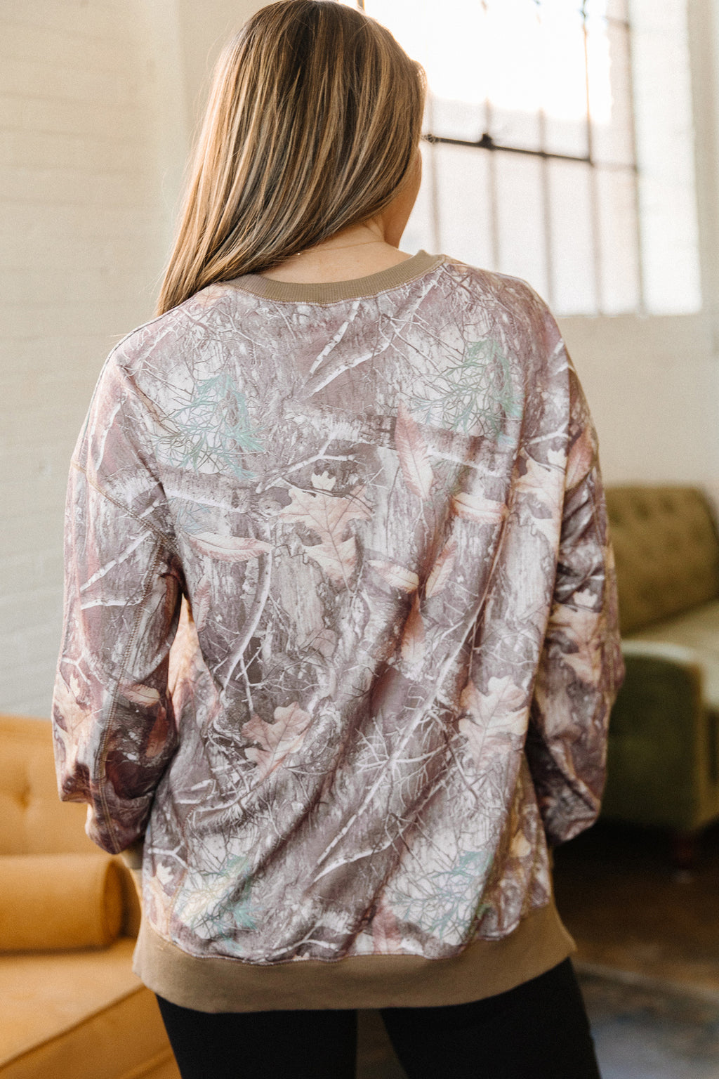 Abstract Camo Print Colorblock Detail Baggy Pullover Sweatshirt | Camo Colorblock Hoodie