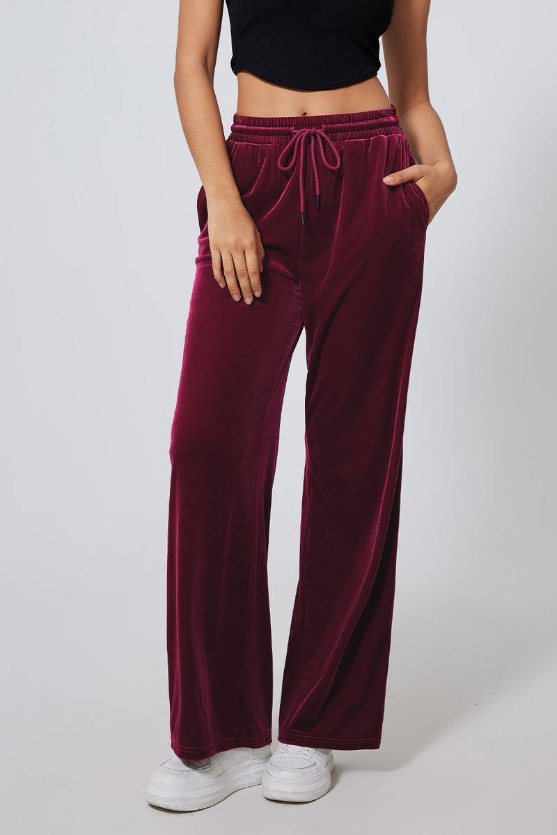Hazel Blues® |  Evergreen Solid Drawstring Waist Wide Leg Pants