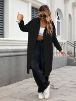 Hazel Blues® |  Zip Up Long Sleeve Longline Hooded Outerwear