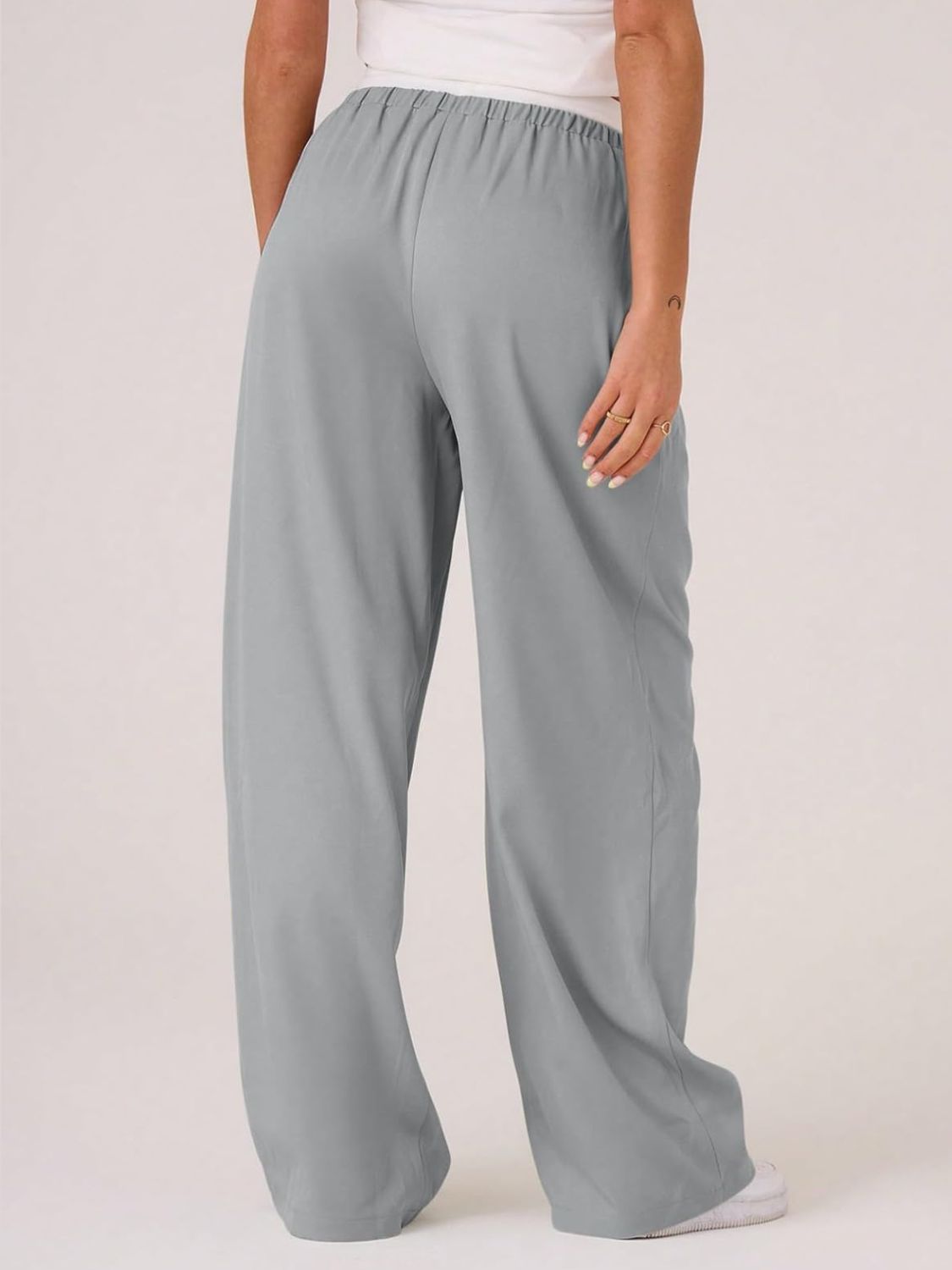 Hazel Blues® |  Contrast Waistband Drawstring Wide Leg Pants