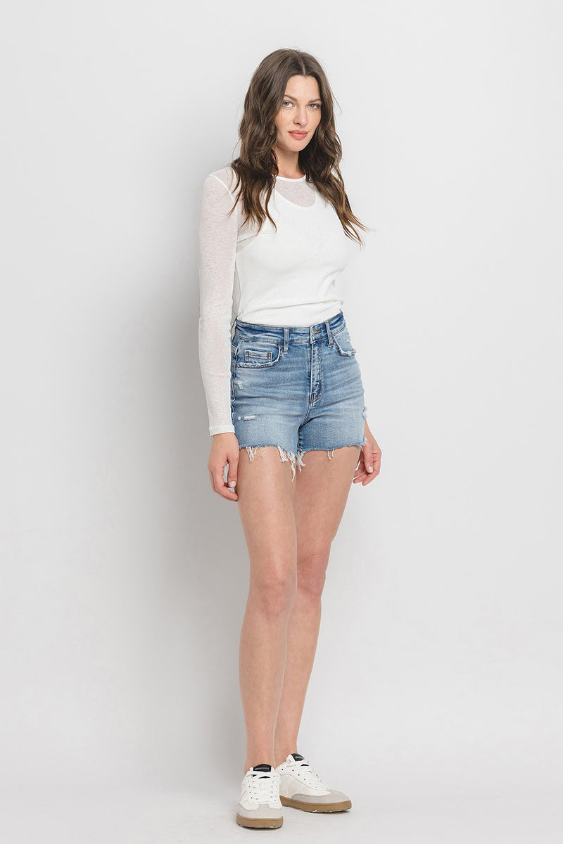 Hazel Blues® |  Vervet by Flying Monkey High Rise Denim Shorts