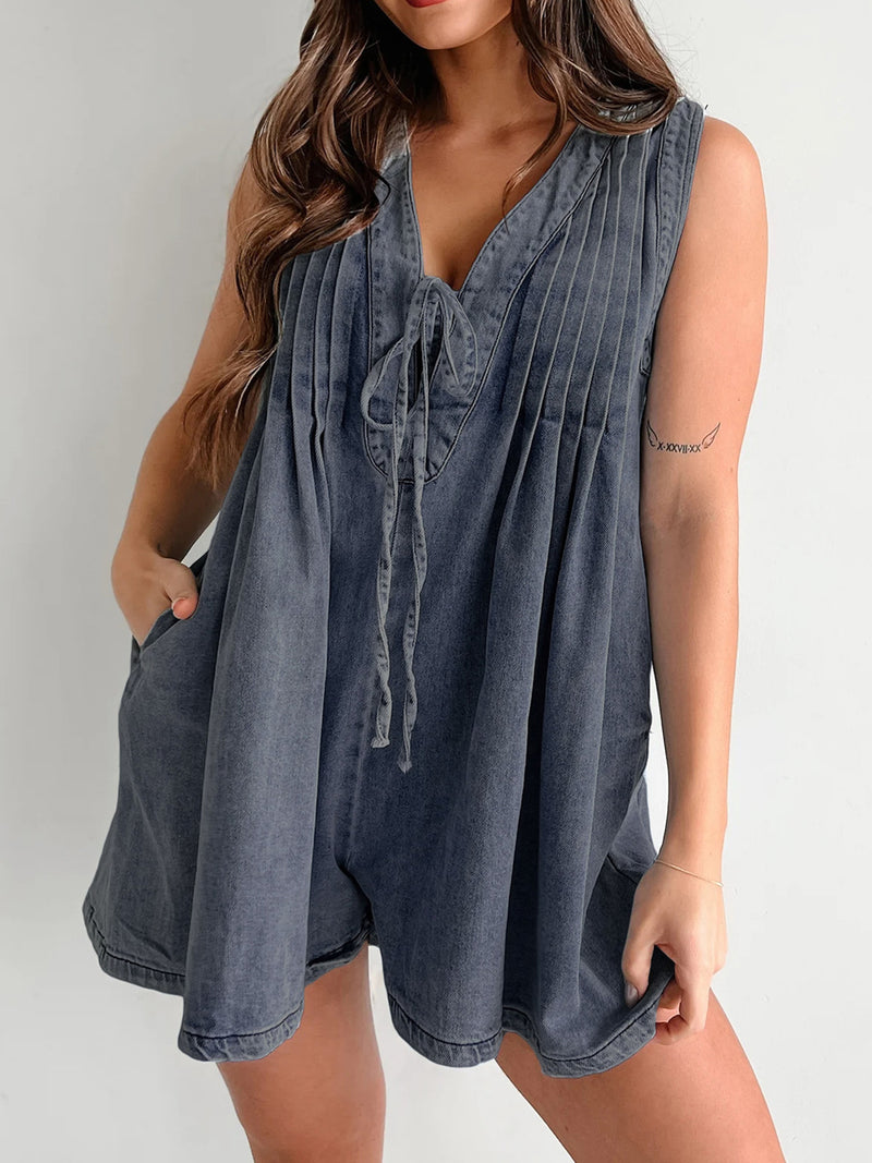 Hazel Blues® |  Tied Romper with Pockets