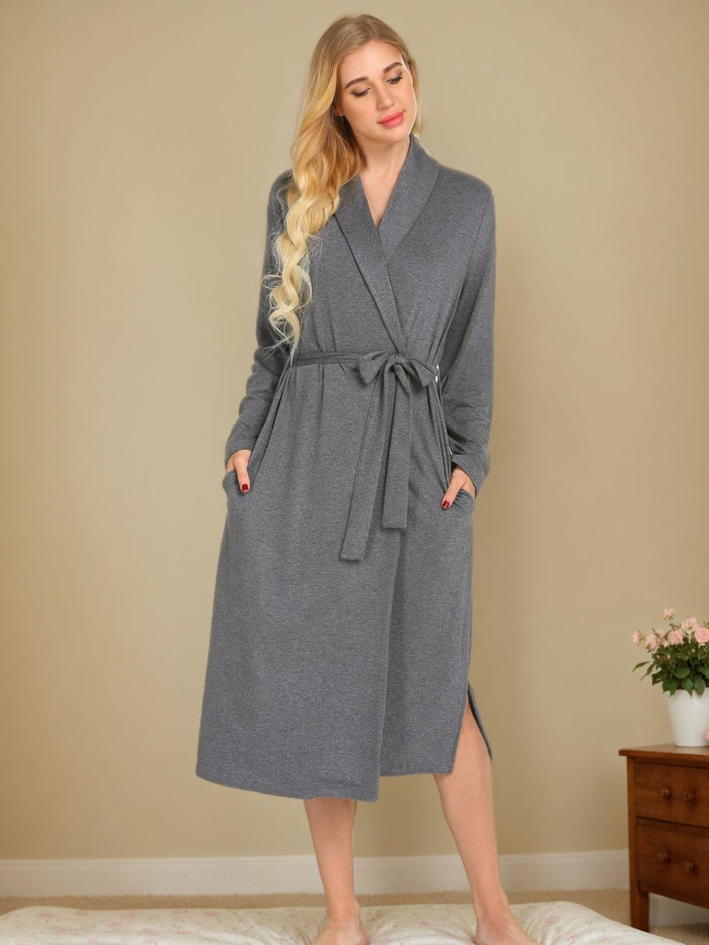 Hazel Blues® |  Tied Lounge Nightgown with Pockets