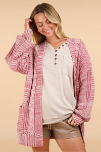 Hazel Blues® |  VERY J Cable Knit Open Front Cardigan