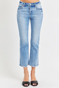 Hazel Blues® |  RISEN Low Rise Crop Slim Straight Jeans